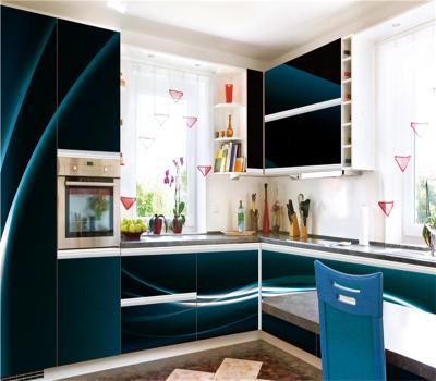 China Bomei New Environmental Friendly Design 3D Fiberglass Kitchen Cabinets With Laminate Kitchen Cupboards for sale