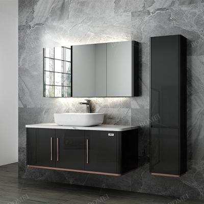 China 2022 Modern Countertop Marble Bathroom Cabinet Set Hotel Modern Design Luxury Vanity for sale