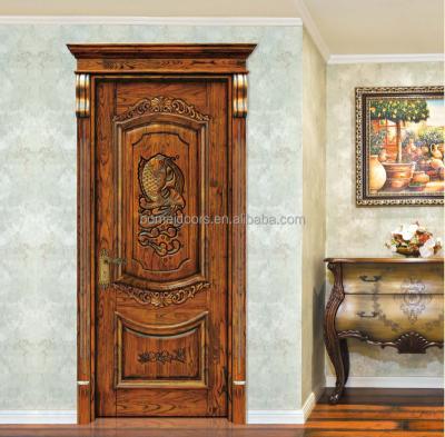 China Latest Design 5% Swing Discount Home Room Solid Wood Interior Door for sale