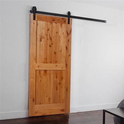 China Modern Interior Wood Color Sliding Barn Door Bottoms With Steel Hardware for sale