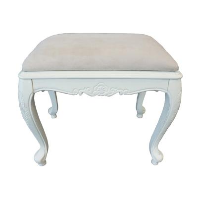 China Shabby chic style destinated french shabby chic style carved wooden dresser stool for sale