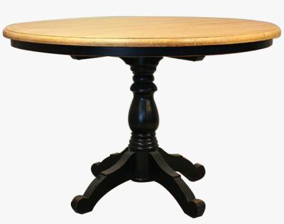 China French Country Style Solid Wood Black Round Dining Table French Countryside Style for sale