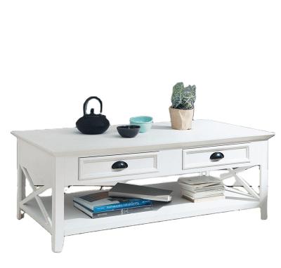 China Eco-friendly high quality wooden coffee table with white storage for living room for sale