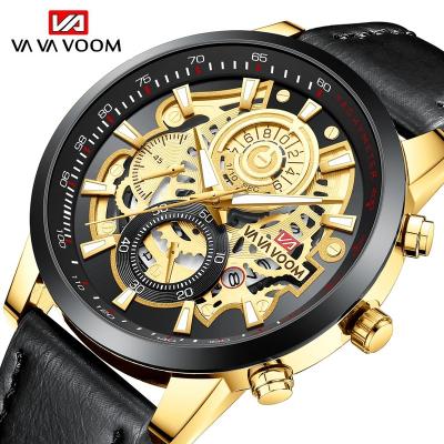 China Automatic Date Men Watch Sports Watch Fashion Style Mechanical Leather Student Waterproof Business Watch Calendar Wristwatch for sale