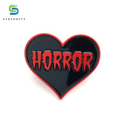 China China Wholesale Free Sample Heart Shaped Custom Design Metal Hard Enamel Lapel Pin for sale