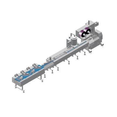 China Linha de fluxo totalmente automático da máquina de envolvimento do alimento da barra de chocolate/da máquina embalagem do biscoito/bolo à venda