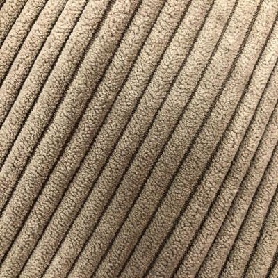 China Downproof 4.5 wales stripe polyester corduroy fabric matte velor sofa fabric wholesales for textile upholstery home use for sale