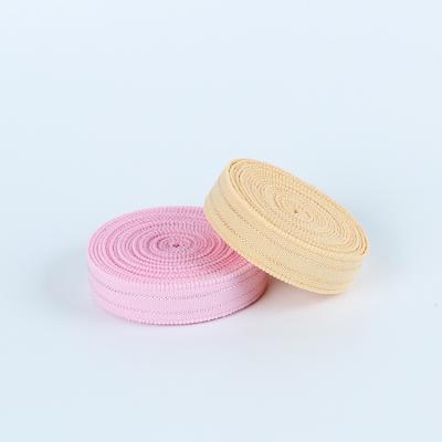 China Custom factory colorful reused polyester latex yarn webbing bra strap shoulder elastic nylon elastic for underwear accessories for sale