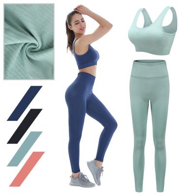 China OEM ODM Customed Sports Set Breathable Bra And Legging 2pcs Set Tracksuit Women Set Suit Fitness Clothing Wear Gym Sportswear for sale