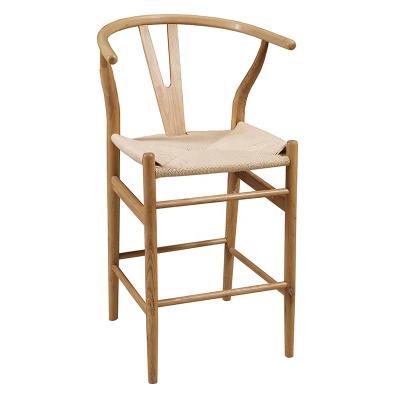 China Mnimalist wholesale price handmade solid beech wood rattan bar chairs nordic antique cozy restaurant tea bar for sale