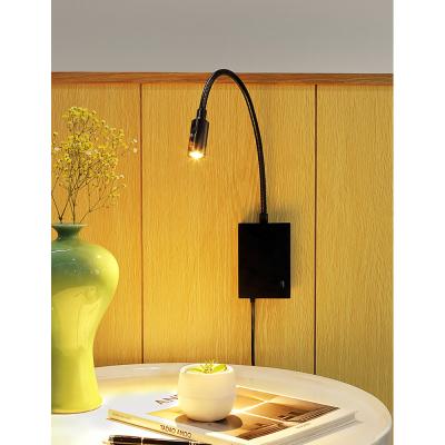 China Modern Bedroom Used 2W Hotel Goose Indoor Reading Light Neck Reading Light c/w USB Port Surface Mounted Led Reading Light for sale