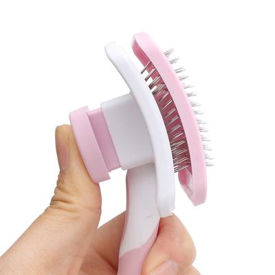 China Good Quality Stocked Pet Supplies Hair Removal Brush Grooming For Cats Dog Bath Brush Self-cleaning Hair Removal Needle Comb for sale