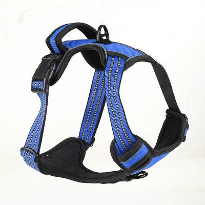 China New Custom Type Pet Vest Mesh Padding Dog Leash Reflect Soft Dog Harness With Handle Dog Collar for sale