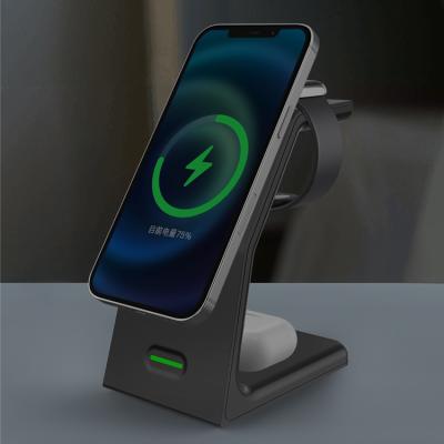 China Mobile phone 3 in 1 wireless charger fast charging 3 wireless charger stand mobile phone holder protection in 1 for sale