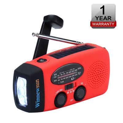 China PORTABLE Emergency Radio Solar Crank Operated Portable Rechargeable Flashlight for sale