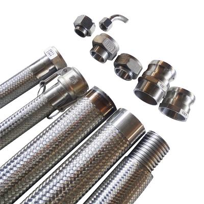 China Food Industry Machinery Hose Connection Sus 201/304/316L/321/2205/2504 Wire Mesh Stainless Steel Flexible Bellow Metal Flange Braided Hose for sale