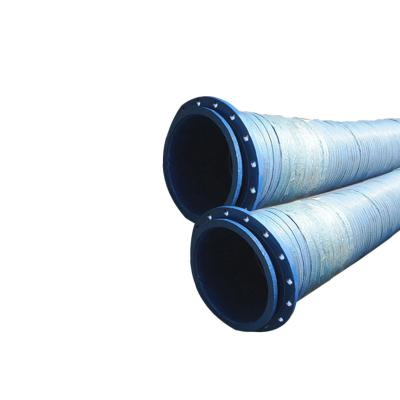 China Large Diameter Industrial Flexible High Pressure Water Hose Suction And Discharge Rubber Hose With Flange End for sale