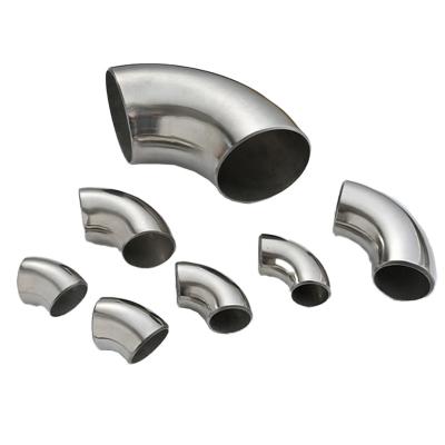 China Pipe Lines Connect 304 316l Stainless Steel Sanitary Pipe Fittings 90 Degree Elbow Wraps Elbow Brace for sale