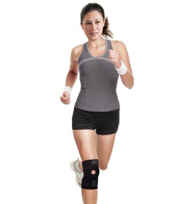 China Neoprene N-Cloth Leg Knee Brace Splint Wrap Patella Support EVA OEM Style Neoprene N-Cloth Rehabilitation Sport Black Shine Newest Guard for sale