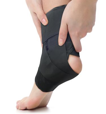 China Black Brush Cloth Sport Cloth Rehabilitation Therapy Ankle Splint Brace Support Stabilizer Lace Up For Sprained Ankle for sale