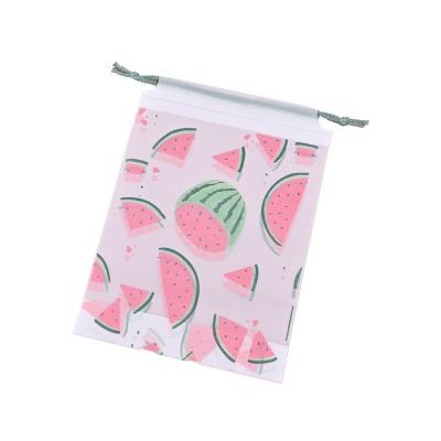 China Factory Wholesale Customized Recyclable Underwear Garment Plastic Drawstring Pouch Shrink Rope Storage Bag Garment Top Bag for sale