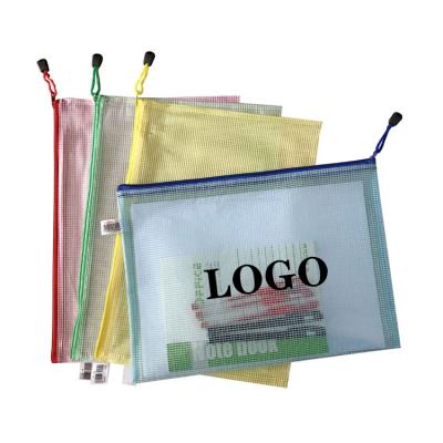 China Recyclable Factory Printing Portable Plastic LOGO A4 Document Bag Office Document Bag for sale