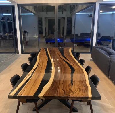 China Factory Wholesale Modern Epoxy Resin Conference Table Top With Wood Slabs 10 Feet*3 Feet Large Long Meeting Table for sale