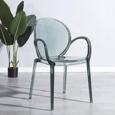 China Factory Stackable In Stock High Quality Clear Material Plastic PC Dining Chair For Living Room Moq 4 Pieces for sale