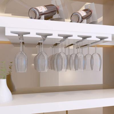 China Wholesale Viable Simple Wall Mounted Wine Cup Holder Wooden Wall Mounted Wine Rack Wood for sale