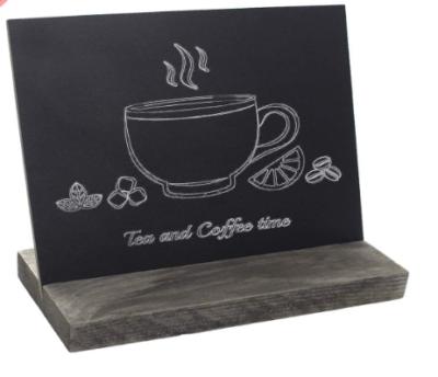 China Cheap and Useful 5 x 6 Inch Mini Tabletop Chalkboard Signs with Rustic Style Wooden Base Holders, Set of 4 for sale