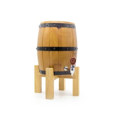 China Wine Oak Factory Customized Handmade Wine Barrel Storage With Stainless Steel Liner Rack Vertical Oak Wine Barrel for sale