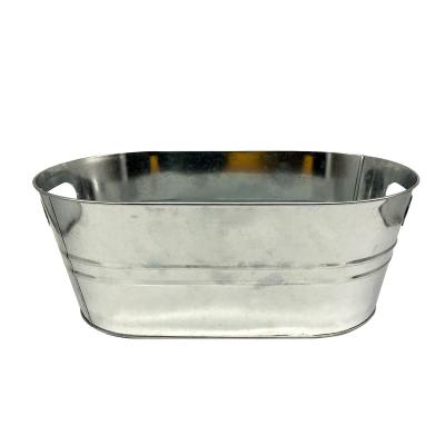 China Custom Stock 10L Ice Bucket High Quality Metal Oval Metal Galvanized Ice Bucket for sale