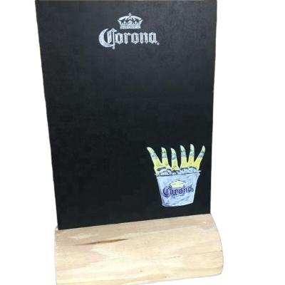 China Wooden Bulletin Board Top Menu Holder With Chalkboard For Restaurant for sale