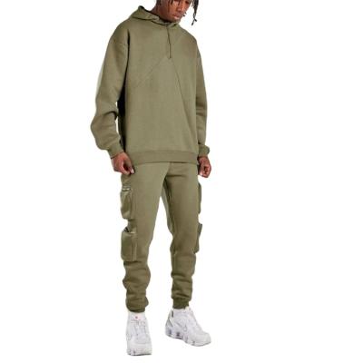 China Breathable custom winter hoodie oversized jogger gym fitness splicing tracksuit for men for sale