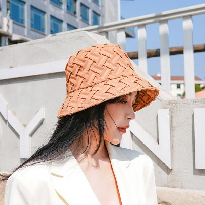 China Women's Summer Lace Lace Textured Bucket Hat Fashion Bucket Hats Solid Color Bucket Hat for sale