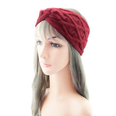 China Diamond knit winter diamond headband plush women wholesale hot 2021 headbands top knot headband for women for sale