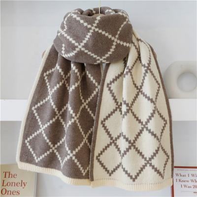 China Double Sided Wholesale Unisex Geometric Double Sided Cashmere Scarf For Women Scarf For Winter for sale