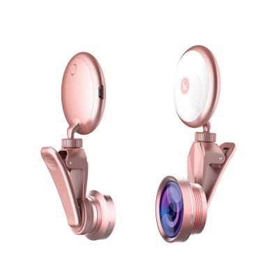 China Smartphone & tablet pc 2019 fashion gift led flash selfie ring light with mobile camera lens kit for cell phone for sale