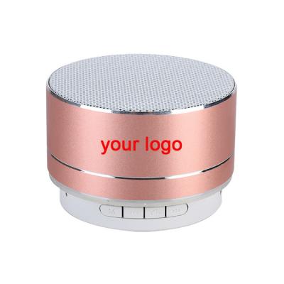 China Small round mini speaker A10 colorful portable metal wireless fm wireless hot selling bluetoothes radio speaker for sale