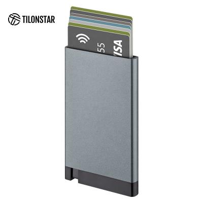 China RFID Blocking Protects Card Holders Hot Sale Aluminum Ultra Thin Wallet Women Card Case Slide Smart Wallets for sale