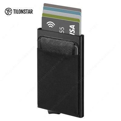 China outdoor map & Pocket Money Rfid Blocking Wallet For Men Credit Card Wallet Holder Leather Aluminum Card Case for sale