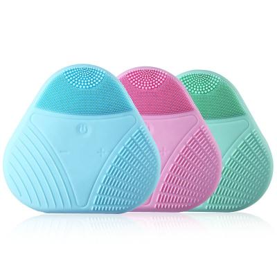 China Mini Portable Ultrasonic Deep Electric Silicone Beauty Care Radio Deep Cleansing Facial Cleansing Brush for sale