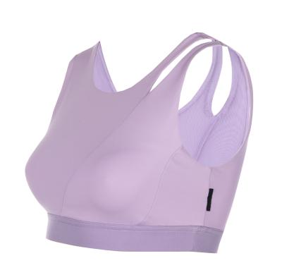 China Sports Sexy Elastic Waist Yoga Gym Women Bra Tank Top Light Purple Quick Dry Shockproof OEM ODM ODM for sale