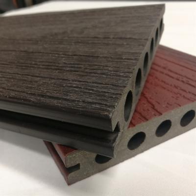 China Waterproof Solid Hollow Pool Wrapped 3D Embossing Co-Extruded Co-Extruded WPC Wood Plastic Decking Outdoor for sale