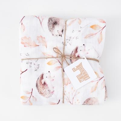 China Super Soft Big Quality Wrap Wrinkled Super Soft Newborn Muslin Cotton Custom Texture 120cm Print Baby Receiving Blanket for sale