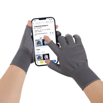 China High Quality 13 Gauge Pull Resistant Compression Two Finger Pvc Dotted Touch Screen Gloves For Hand Protection for sale