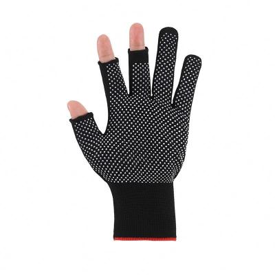 China Manufacturers 13 Gauge Reinforce Cotton Pvc Dotted Two Finger Touch Screen Gloves For Daily Life for sale