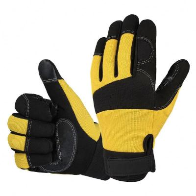 China Wholesales touch screen outdoor planting general anti-slip wear-resistant safety yellow work gloves for gardening for sale