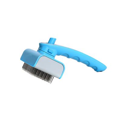 China Sustainable Dog Grooming Comb Hair Deshedding Moulder Polisher Telescopic Brush Cat Hair Self Cleaning Removal Cleaning Tools for sale