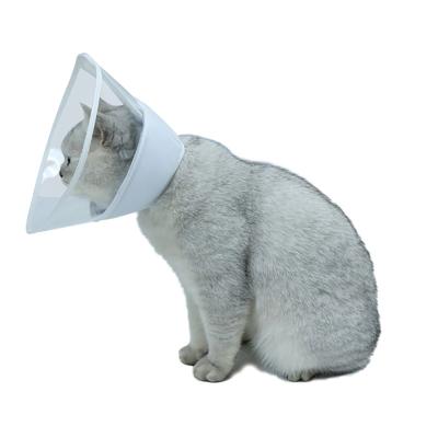 China New Design Anti Bite Recovery Padded Protective Elizabethan Collar Adjustable Transparensy E Collar For Pet Cone Of Shame for sale